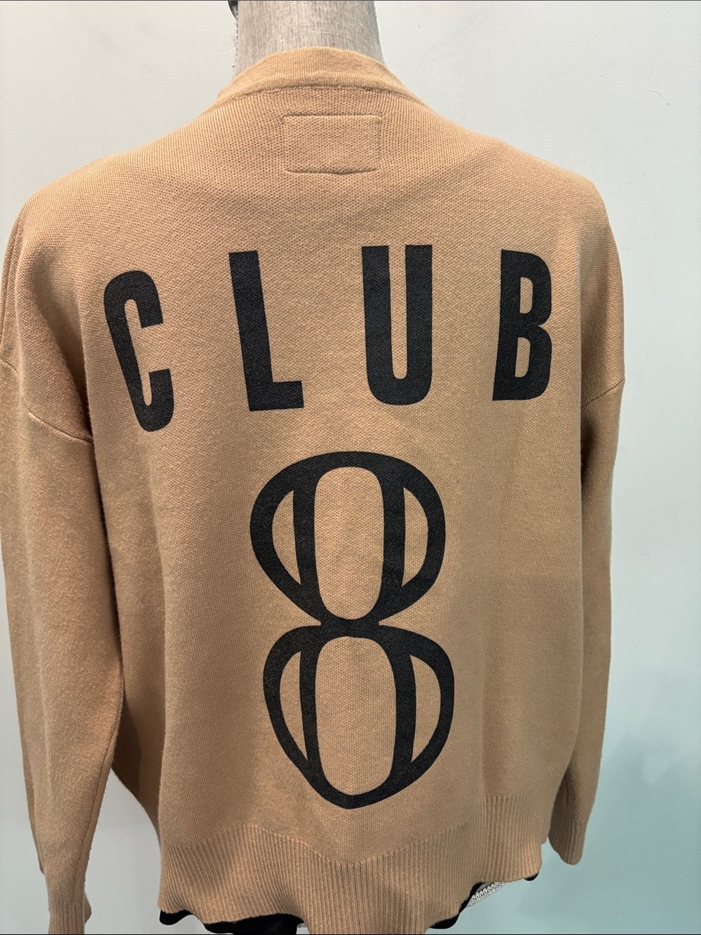 Ellandemm Royal Club Oversized Cardigan Preppy Old Money Tan Large - Picture 6 of 13